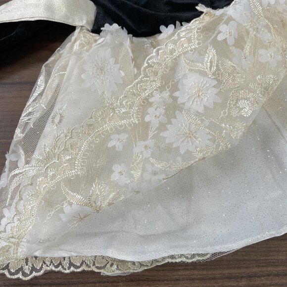 Rare Editions Baby Girls Black & Ivory Holiday Long Sleeve Formal Dress 3-6M - Picture 3 of 14